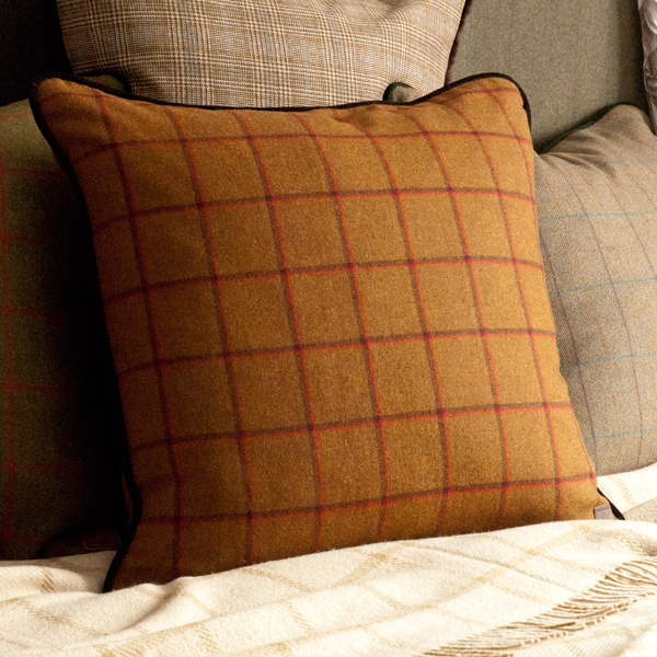 Spruce London tweed check Cushion