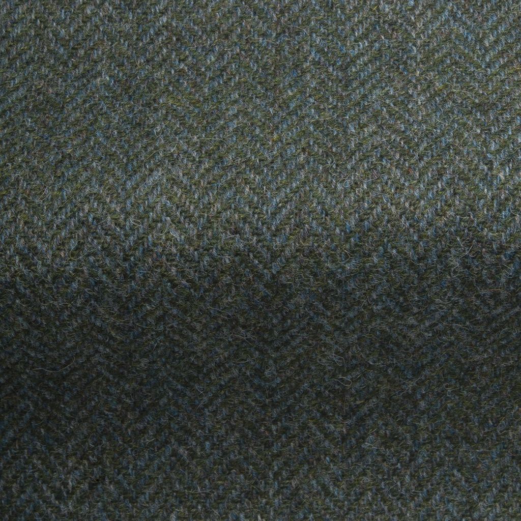Wool Herringbone Fabric-Fisherman's Green-0