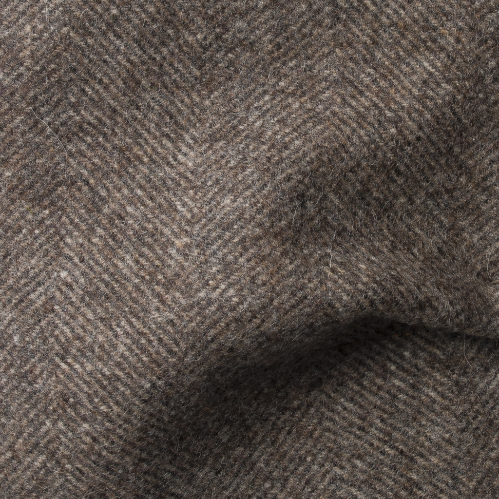 Pendle Herringbone fabric in Mocha Brown-4582
