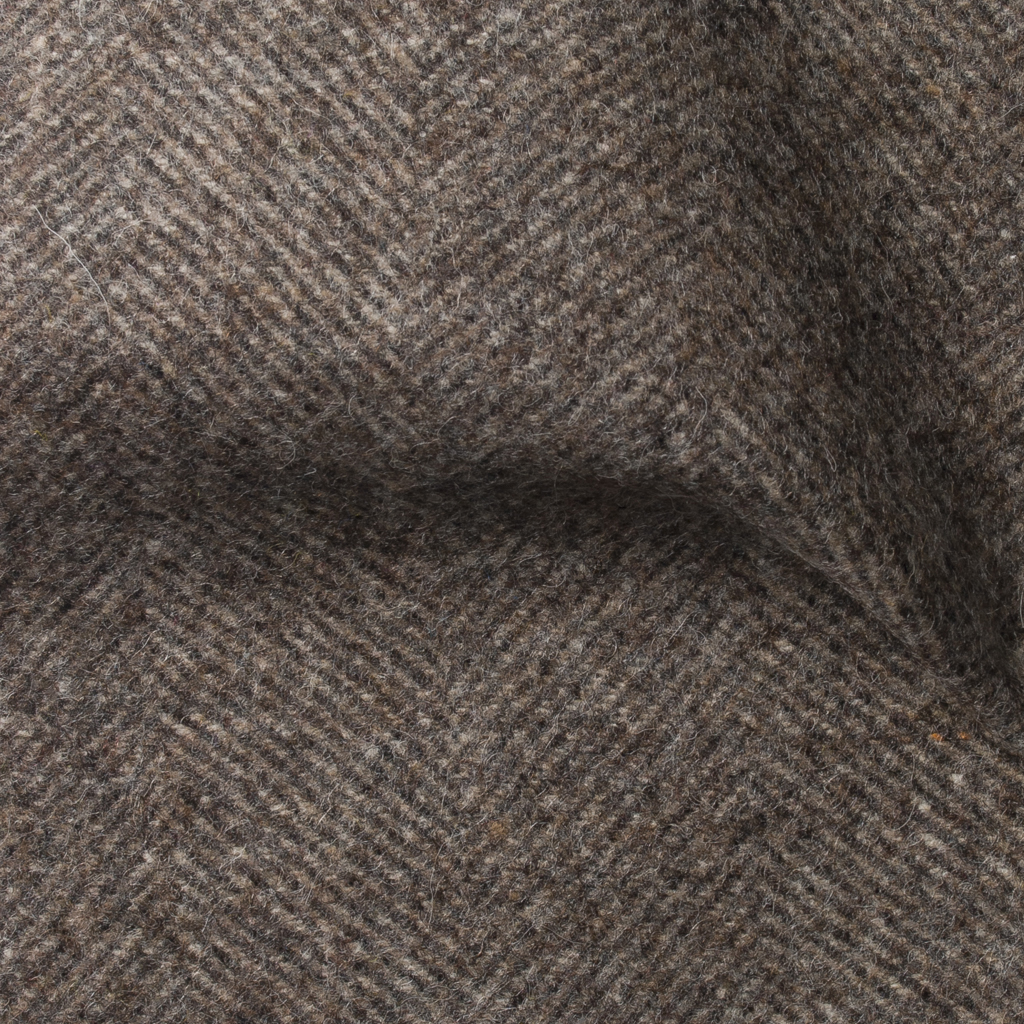 Pendle Herringbone fabric in Mocha Brown-4580
