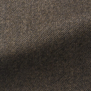 Goodwood Herringbone Tweed furnishing fabric in a dark brown colour