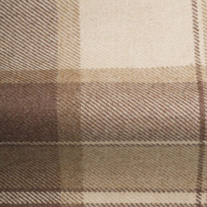 A Check furnishing fabric, Dunster Plaid in Cream, use it for upholstery curtains and cushions