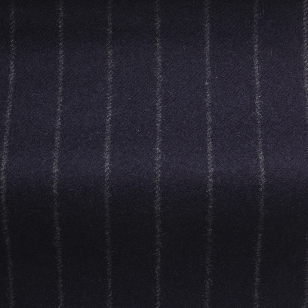 Fontwell - Chalk Stripe Flannel in Dark Blue - 239-0