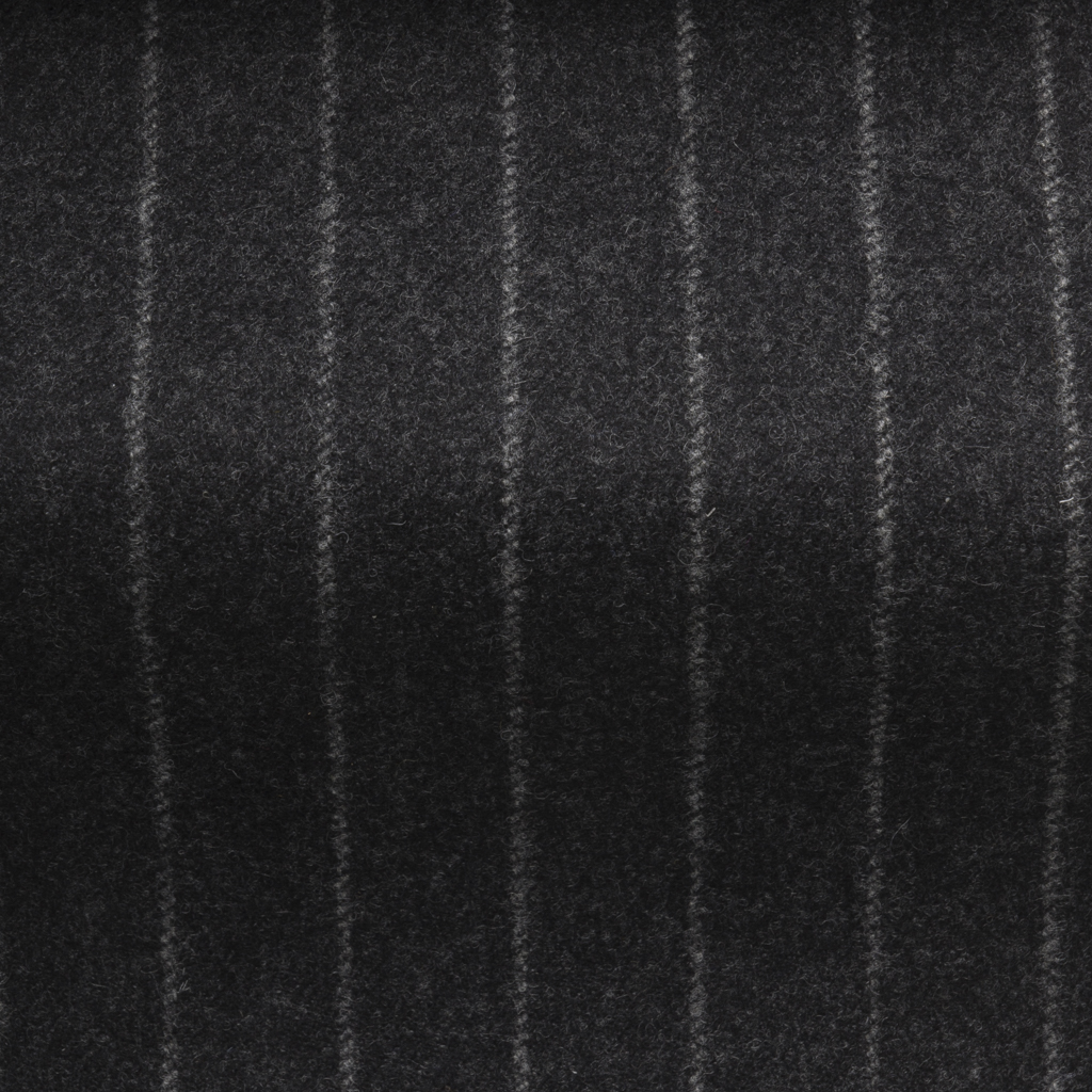 Fontwell - Chalk Stripe Flannel in Very Dark Grey - 240-0