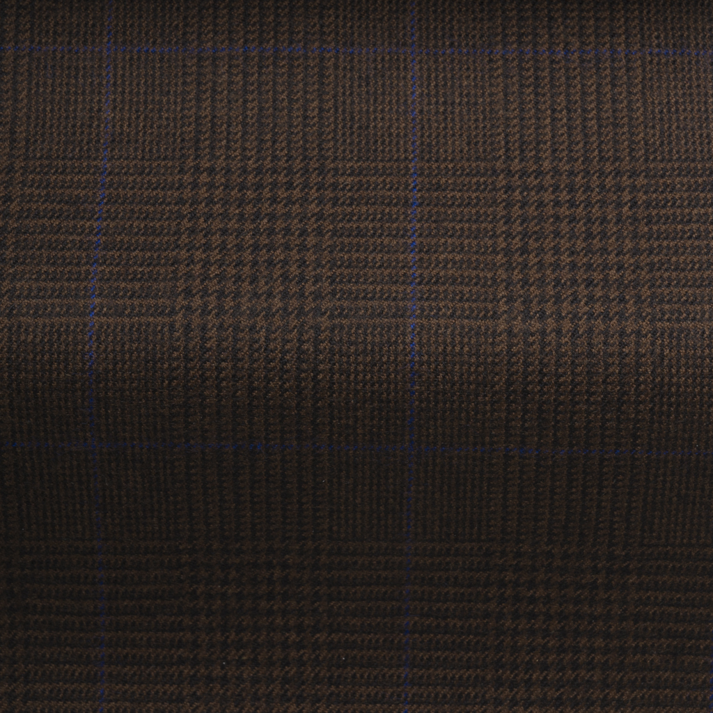 Fontwell - Prince of Wales Check Flannel in Chocolate - 231-0