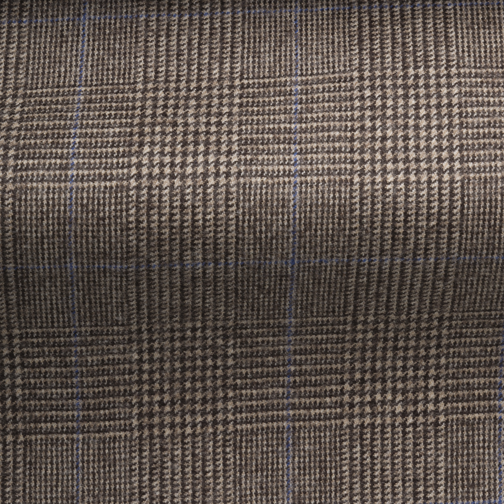 Fontwell - Prince of Wales Check Flannel in Coffee - 333-0