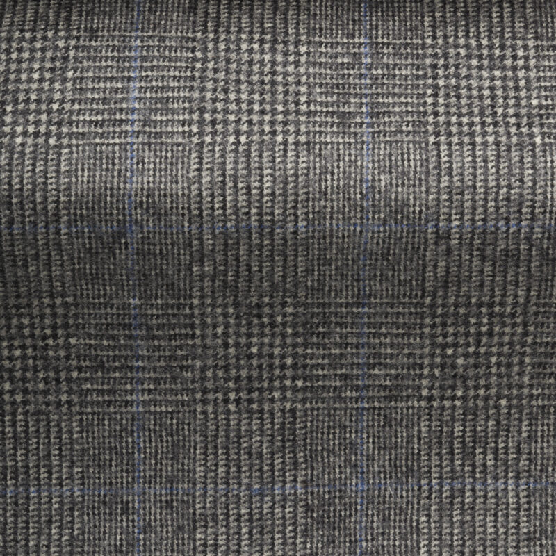 Fontwell - Prince of Wales Check Flannel in Grey - 334-0
