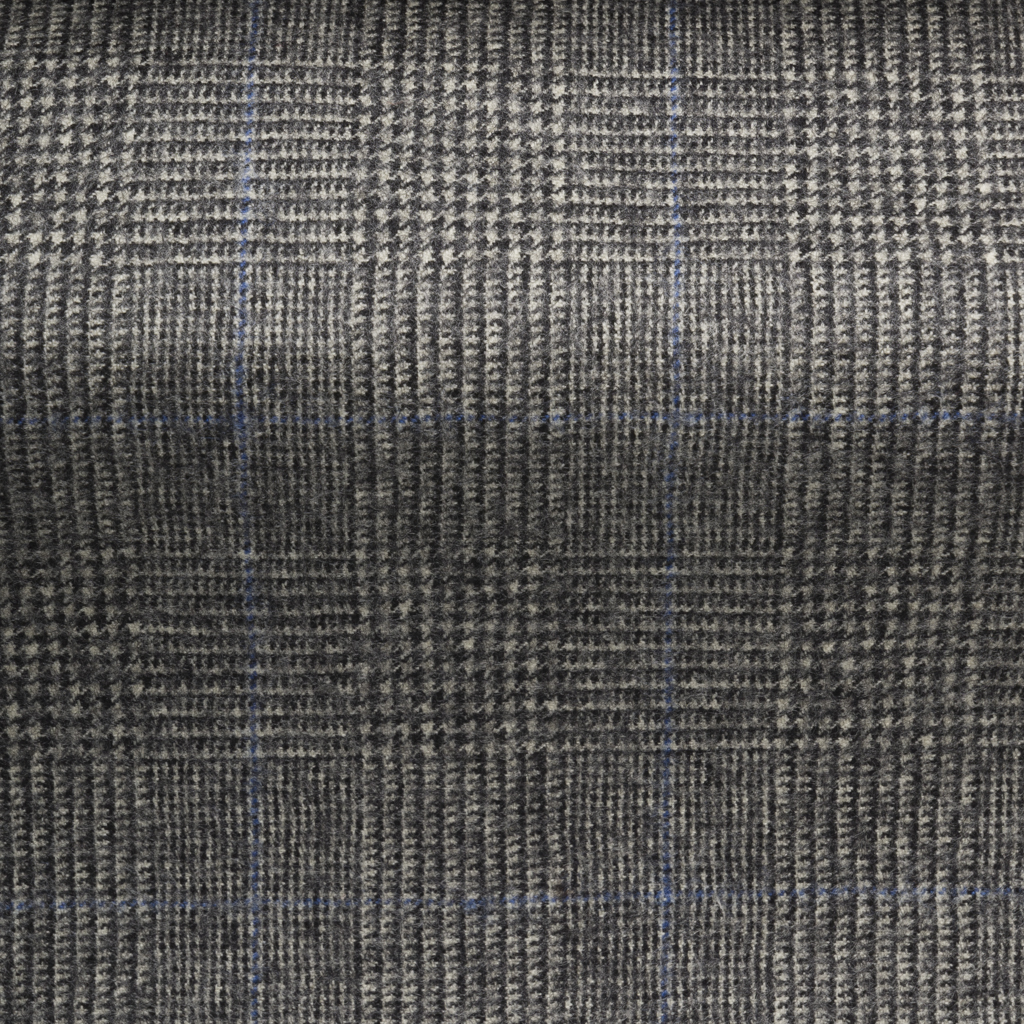 Fontwell - Prince of Wales Check Flannel in Grey - 334-0