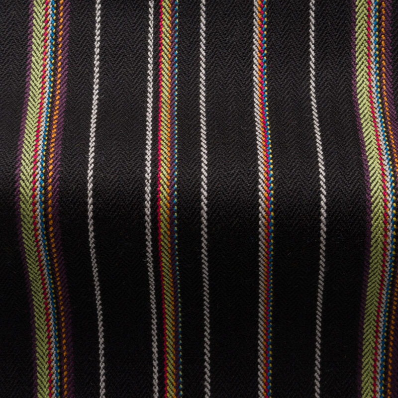black herringbone stripe fabric