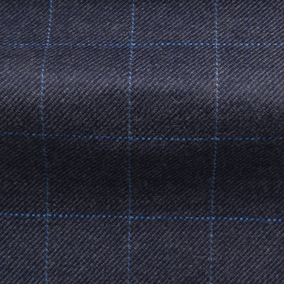 dark blue wool check fabric
