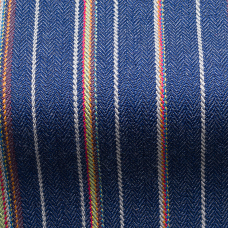 Dart-Wool Striped Fabric-Blue