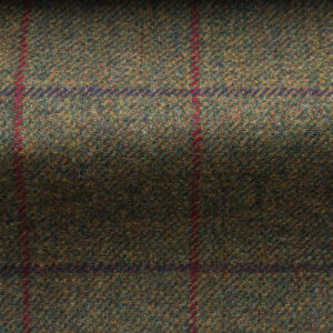 Wool check tweed fabric