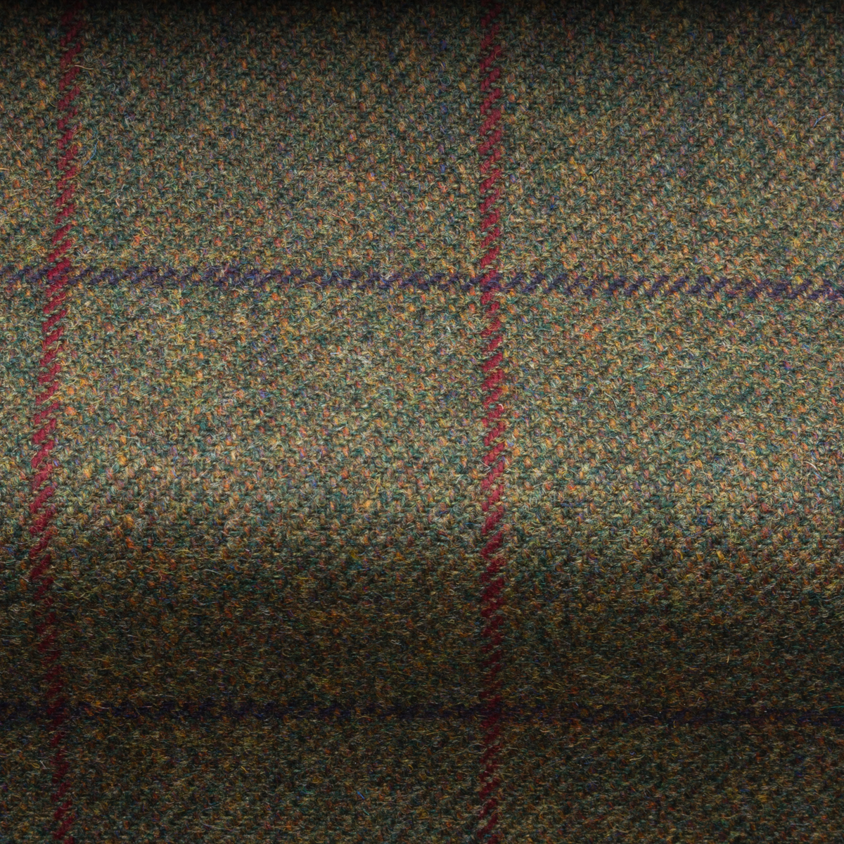 Wool check tweed fabric