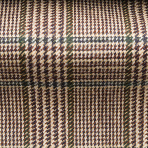 Wool check tweed fabric