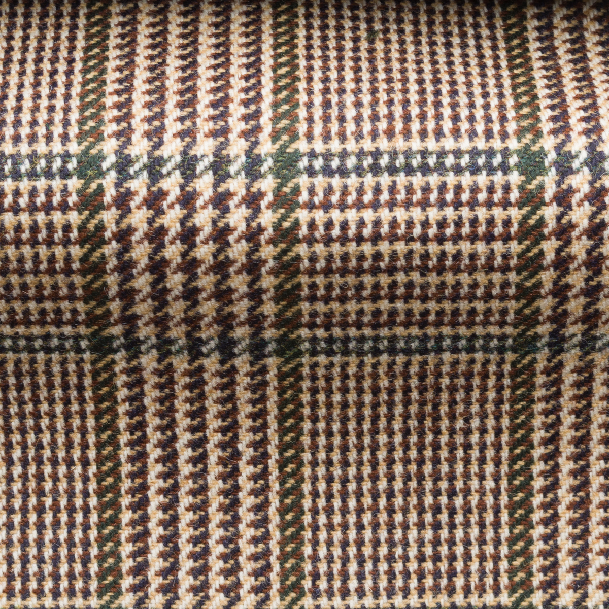 Wool check tweed fabric
