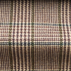 Wool check tweed fabric