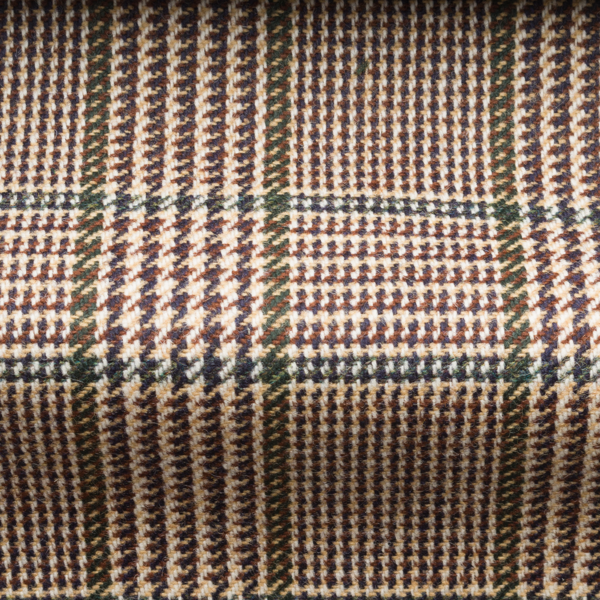 Wool check tweed fabric