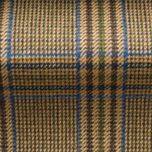 Wool check tweed fabric