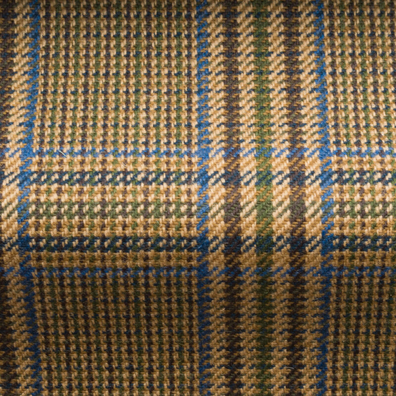 Wool check tweed fabric