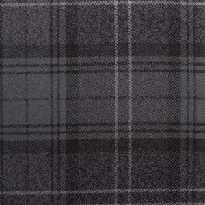 Cuillin Check Fabric in Granite with a Sage Overcheck, an exceptional check fabric woven in Scotland. Use for upholstery, curtains and furnishings.