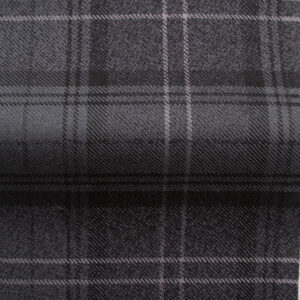 Cuillin Check Fabric in Granite with a Sage Overcheck, an exceptional check fabric woven in Scotland. Use for upholstery, curtains and furnishings.