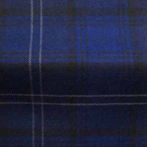 Cuillian Check Fabric in Granite and Navy Blue