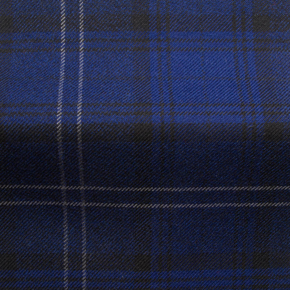 Cuillian Check Fabric in Granite and Navy Blue Cuillian Check Fabric in Granite and Navy Blue