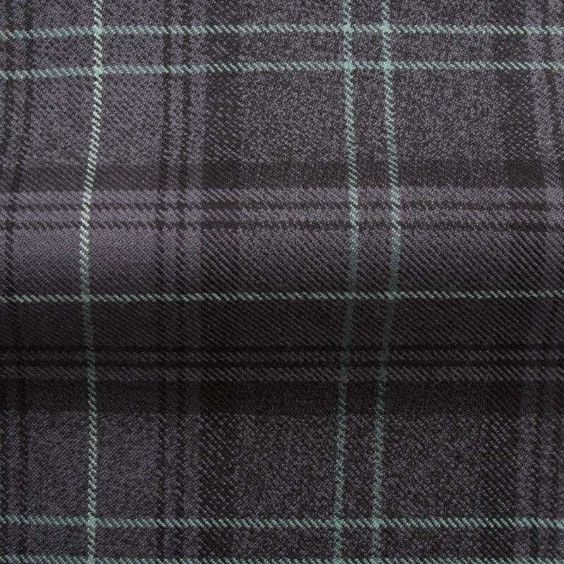 Cuillin Check Fabric in Granite with a Sage Overcheck