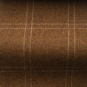 Brown Check Tweed Fabric by Spruce London