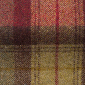Parbold Check Fabric in Rust for Upholstery and Curtains